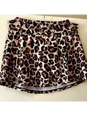 Leopard Print Swim Skirt Women's NWT